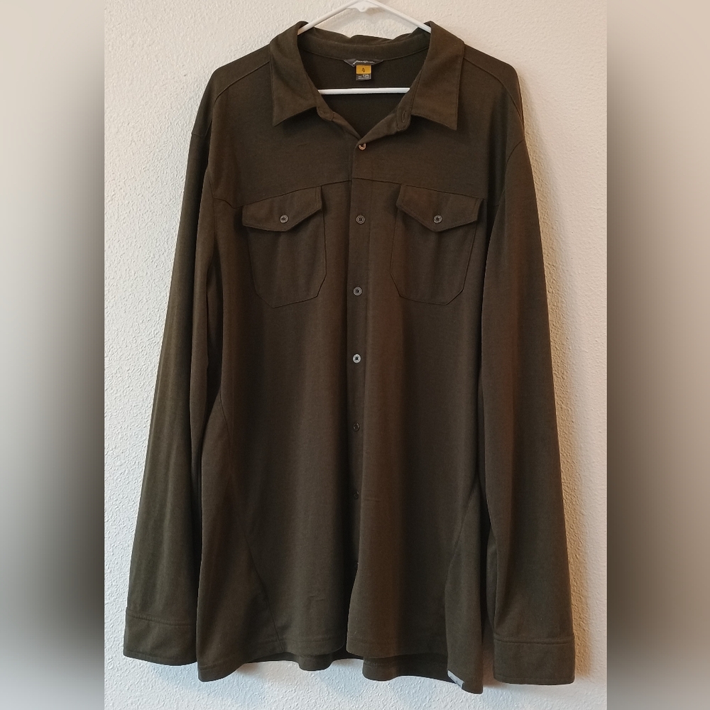 Eddie Bauer Men's Green Long Sleeve Button Shirt Tall 2XL